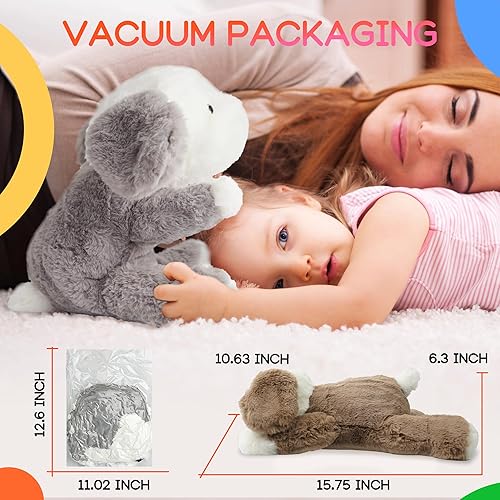 Miniatura 3 de BELLOCHIDDO Juguetes de peluche de 15.7 pulgadas, lindo perro de peluche con forma de animal grande para abrazar, juguete suave de dibujos animados,