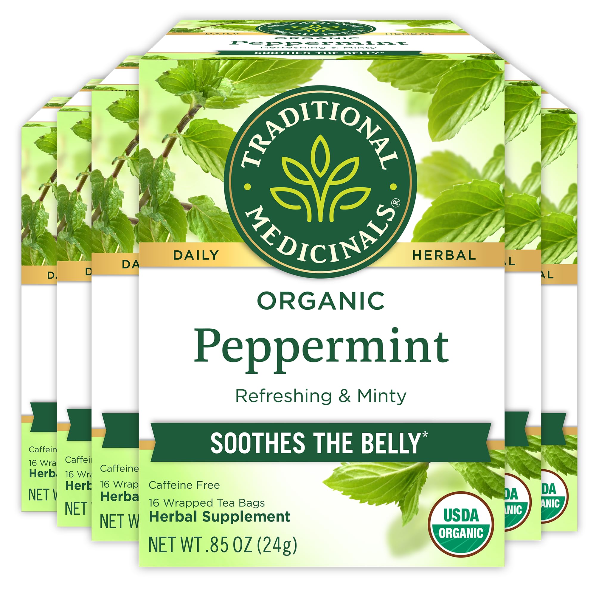 Traditional Medicinals Organic - Peppermint - 16-Count (Pack Of 6)