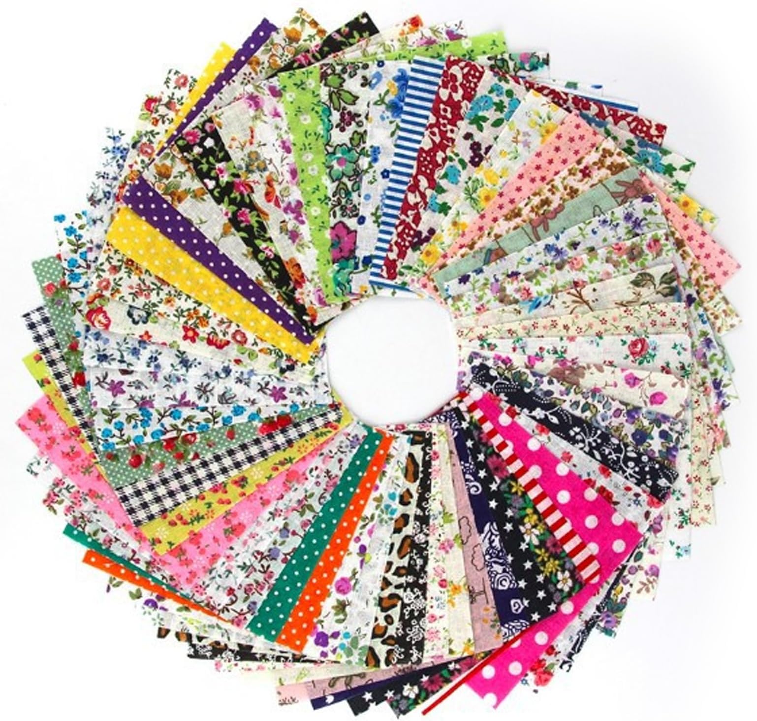 50pcs Squares Patchwork Fabric Bundles for Sewing, Cotton ​Pattern Floral Fabrics Square, Quilting Fabric for DIY Sewing Quilting Crafting, Home Party Craft