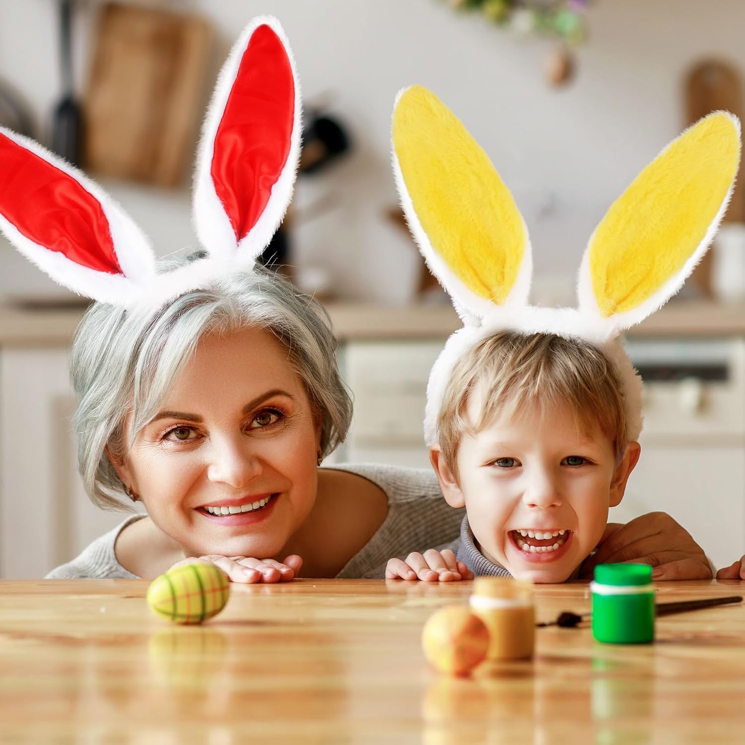 18 Pcs Easter Bunny Ears Headbands Plush Rabbit Ears Headbands Colorful Ear Rabbit Hairband for Kids and Adults Easter Cosplay Party Dress Up Accessories
