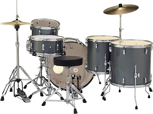 Miniatura 136 de Pearl Roadshow (RS525WFC/C707) - Juego completo de batería de 5 piezas con platillos y soportes, color bronce metálico