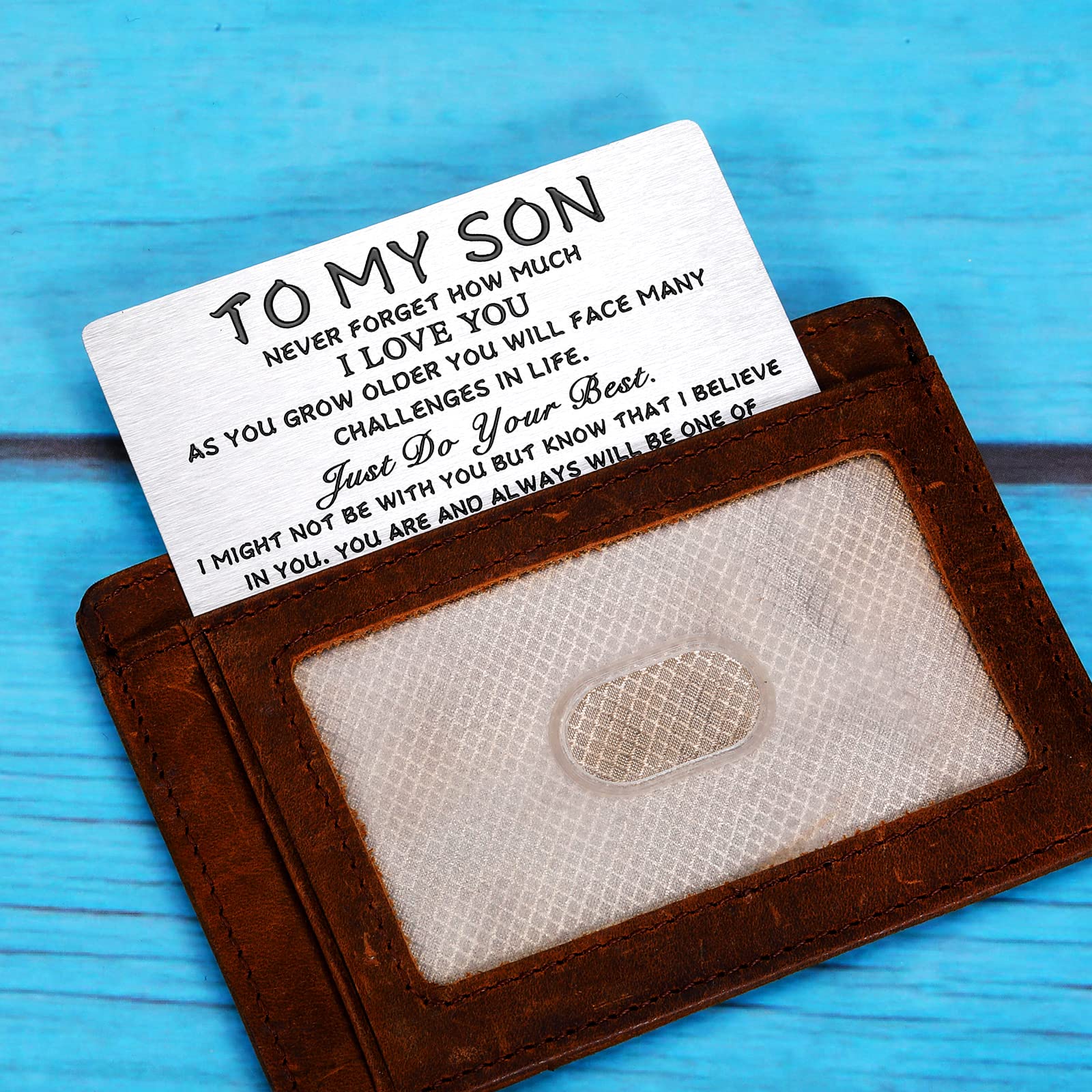 Brieftaschenkarte „To My Son“ – Personalisierbares Geschenk Für Sohn, Geburtstag, Valentinstag