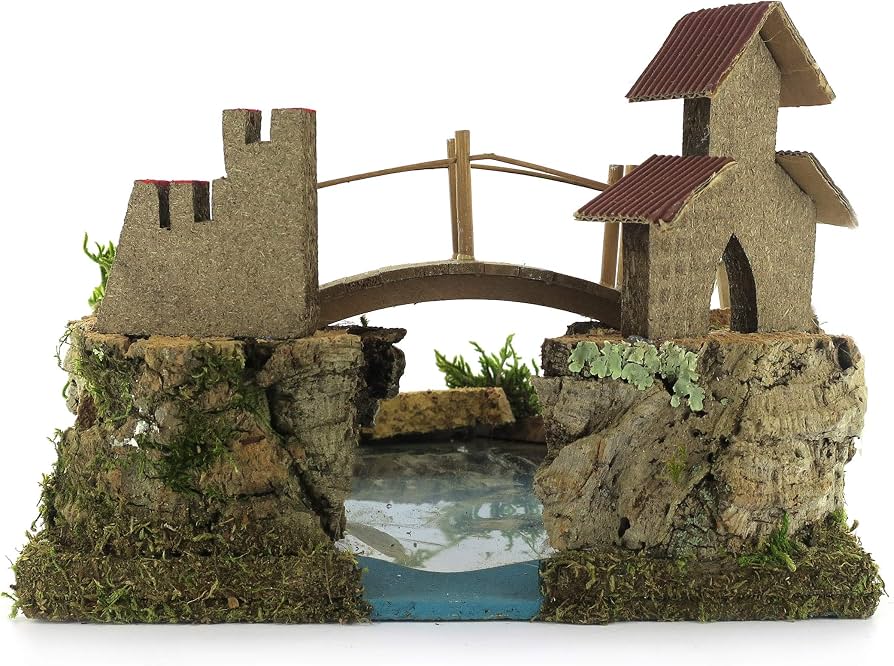 Sbocco Di Fiume Nel Laghetto Con Isola Per Presepe Linea Natale Bertoni Legno Multicolore Fb514b Sbocco Di Fiume Nel Laghetto Con Isola Per Presepe Linea Natale Bertoni Legno Multicolore Fb514b
