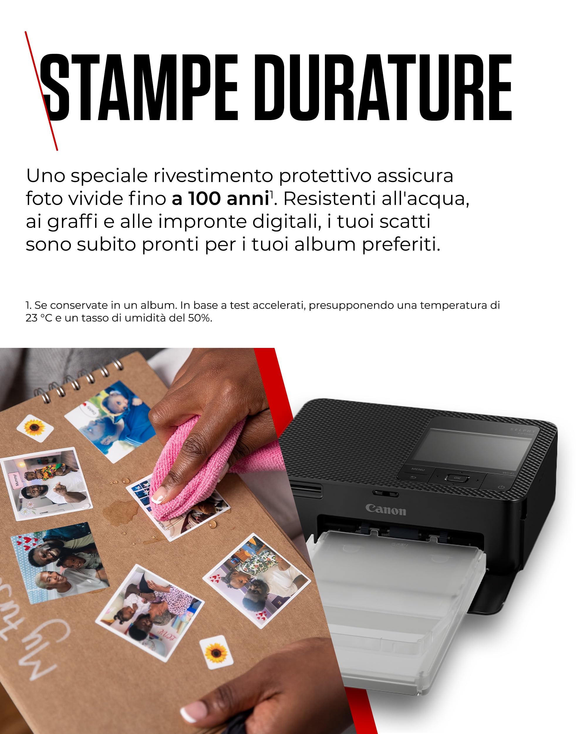 Canon SELPHY CP1500 Stampante Fotografica Compatta – Stampante per Fotografie Wireless, con Porta USB-C e Scheda SD – Foto che Durano a Lungo - Ideale per Album di Ritagli e Album Fotografici, Rosa