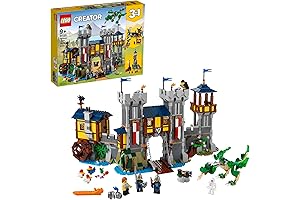 LEGO Creator 3 in 1 Medieval Castle, Tower, Marketplace, Skeleton, Dragon, Minifigures, Catapult