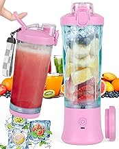 DreamHigh Portable Cup Blender, 600ml Portable Blender with 6 Blades, 4000mAh Rechargeable Mini Blender for Home, Office, Camping and Travel
