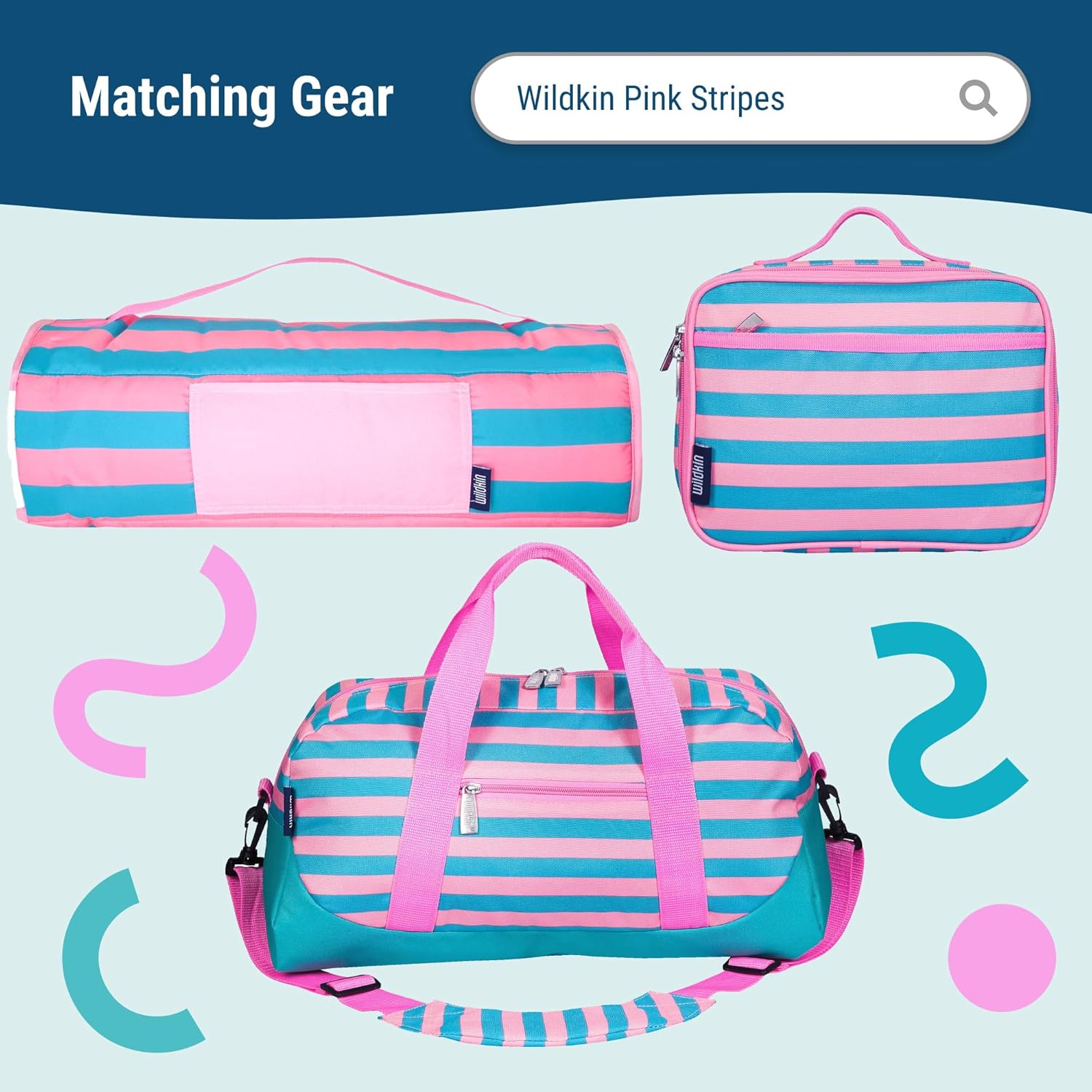 Wildkin Kids 15-inch Elementary School Backpack – Durable Padded Bag with Adjustable Straps for School, Travel & Everyday Use, Multiple Pockets, Boys & Girls Ages 5–10 – Pink Stripes