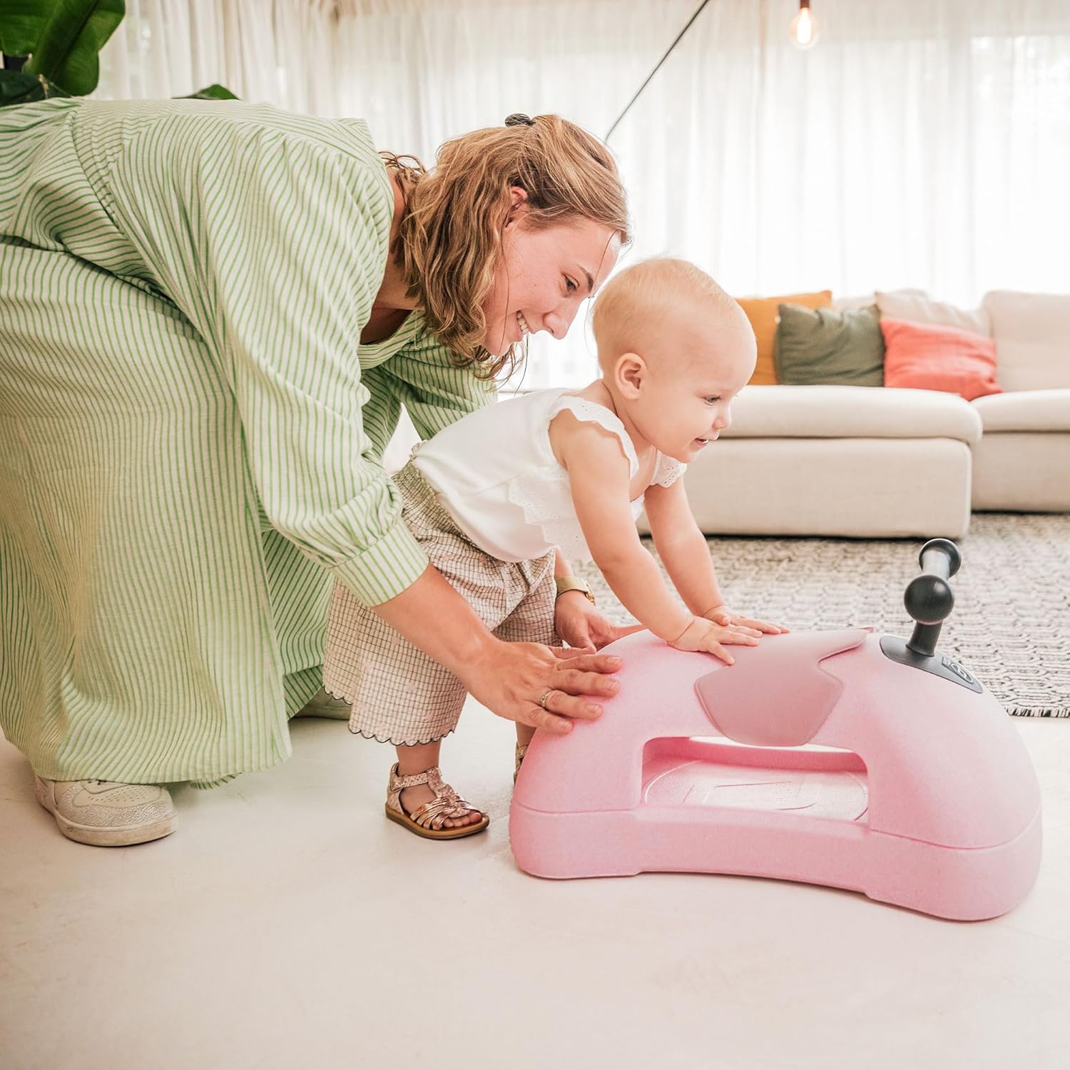 Scoot & Ride My First 3 in 1 Baby Walker, Ride On, & Scooter Board with Storage, Rose