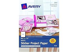 Avery 3383 Inkjet Sticker Project Paper 8.5 x 11 inches, 15 Sheets (2-Pack)