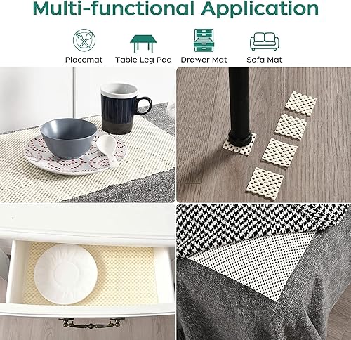 Miniatura 6 de BAGAIL BASICS Almohadilla antideslizante redonda de 4 pies extra gruesas para alfombras de área y suelos de madera dura, mantiene tus alfombras