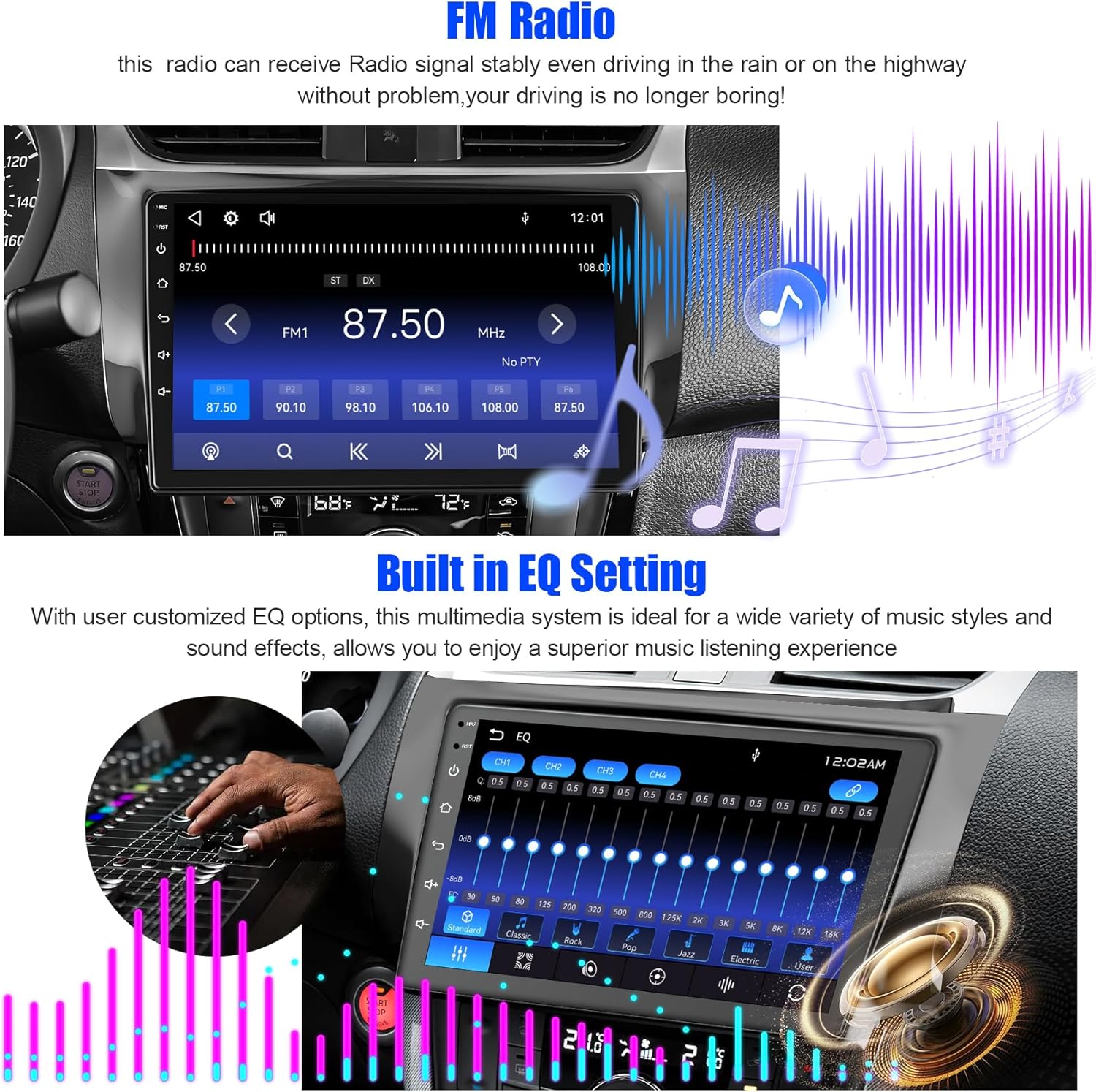 New Upgrade Car Radio for 2013-2017 Nissan sentra,10.1 Inch Sentra Touchscreen Support Wireless Carplay&Android Auto, Bluetooth & Voice Control, Mirror Link, Subwoofer,SWC, FM Radio