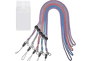 Lanyards with ID Holder - Adjustable Purple Nylon String for Keys, Cell...