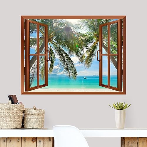 Miniatura 3 de wall26 - Mural de pared extraíble con palmeras en playa tropical - 36 x 48 pulgadas