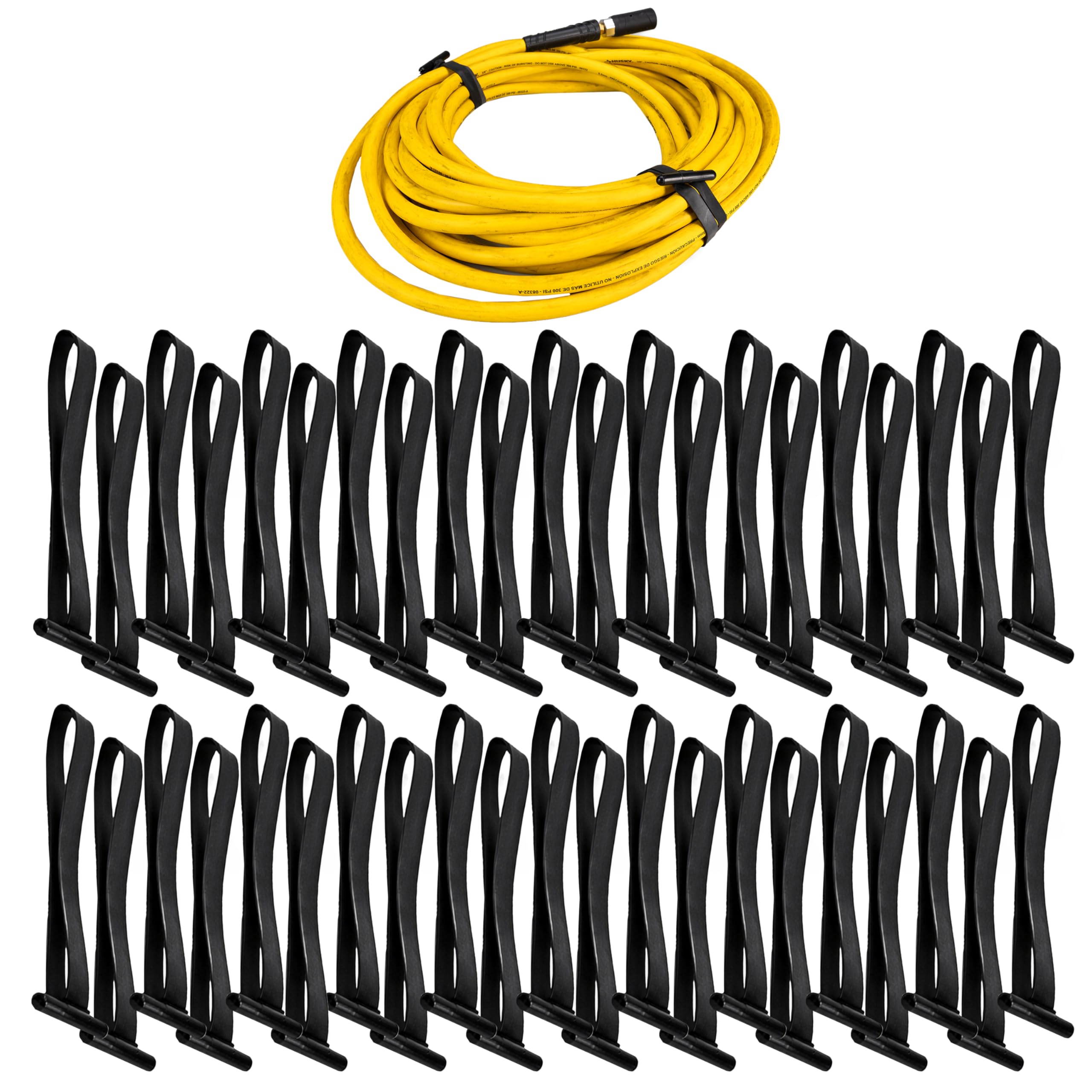 Reusable Zip Ties 7", 45-Pack - USA-Made Heavy-Duty Industrial Stretchable Fasteners - All-Weather Material, UV &amp; Ozone Resistance - Wire Straps to Store Equipment &amp; Declutter Garage by IDL Packaging