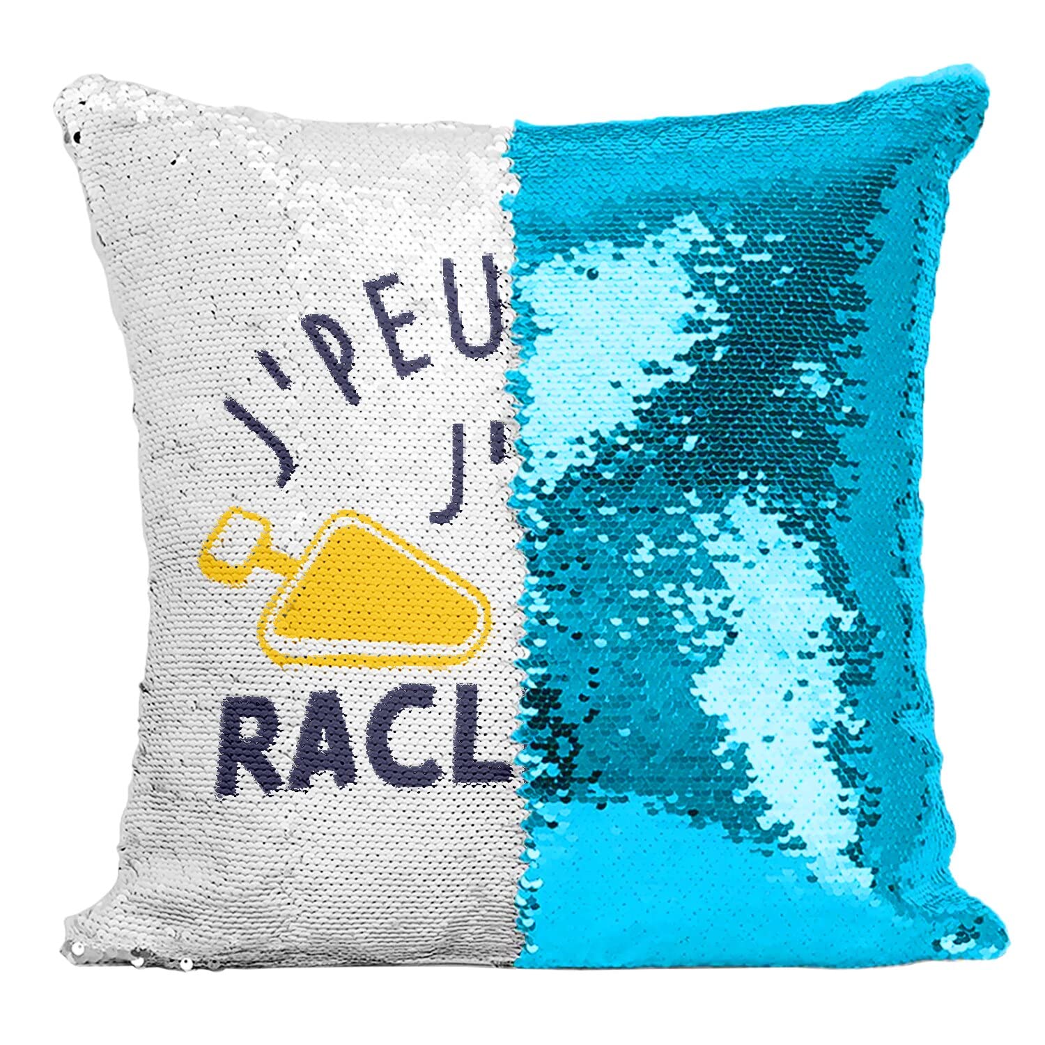 Coussin à Paillettes Turquoise pour Soirée Raclette et Ski