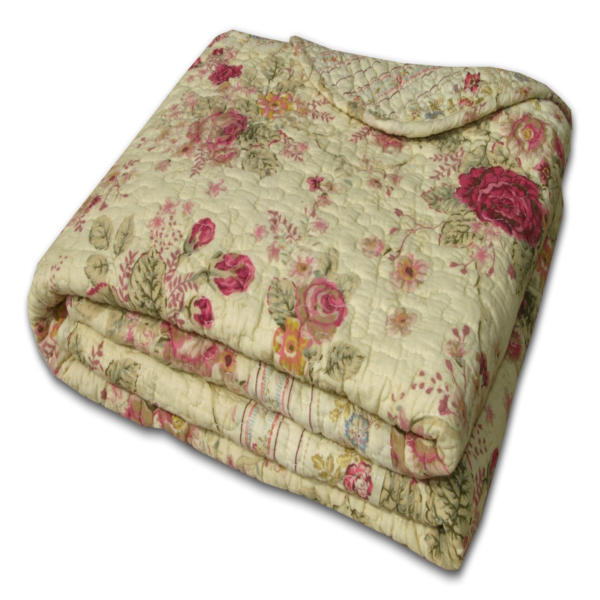 Couvre-lit patchwork Groenland Maison matelassé rose antique pour lit double