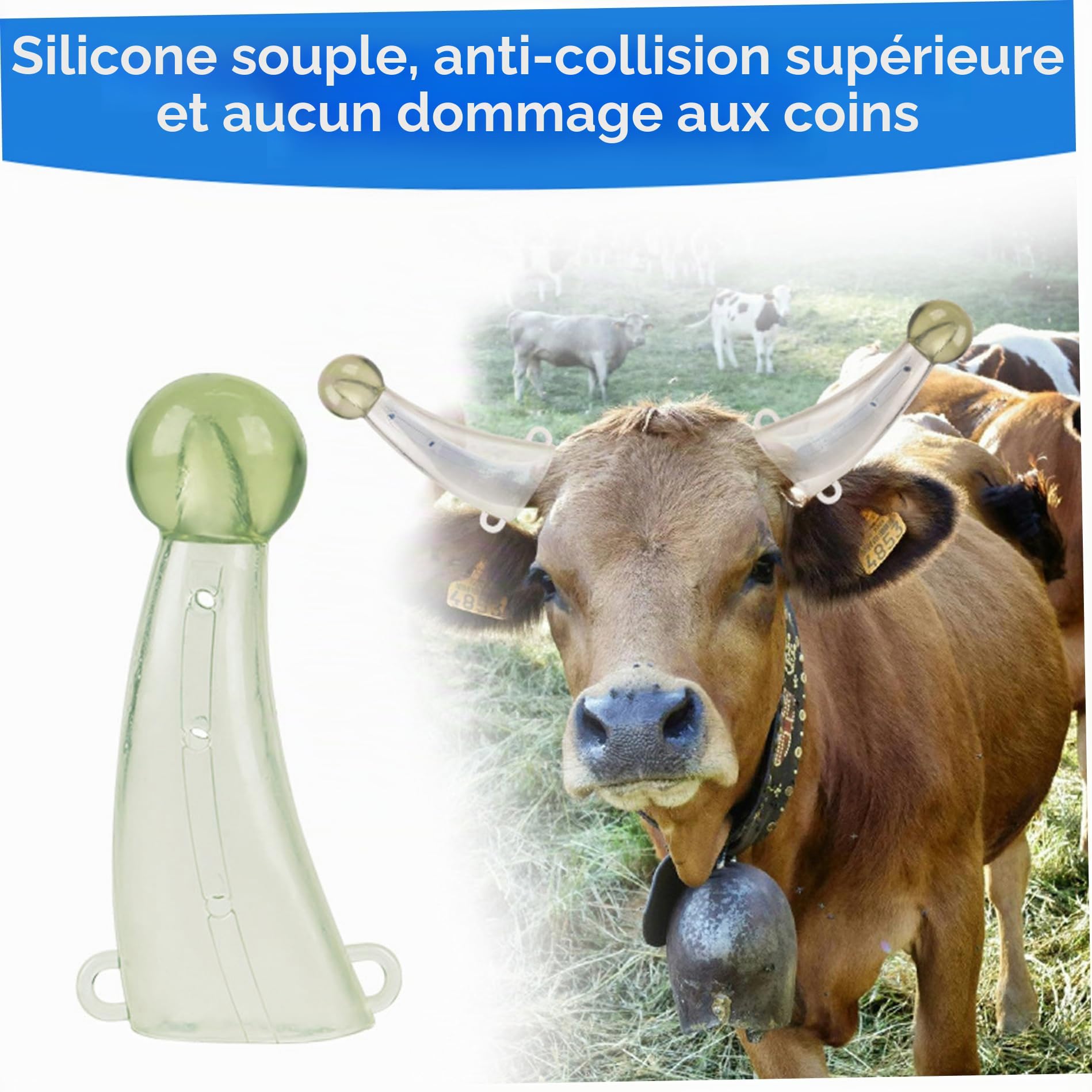 Cornes de chèvre, 1 paire de cows protector protecteur anti-combinaison en silicone en silicone cache corne avec pince pour la maison