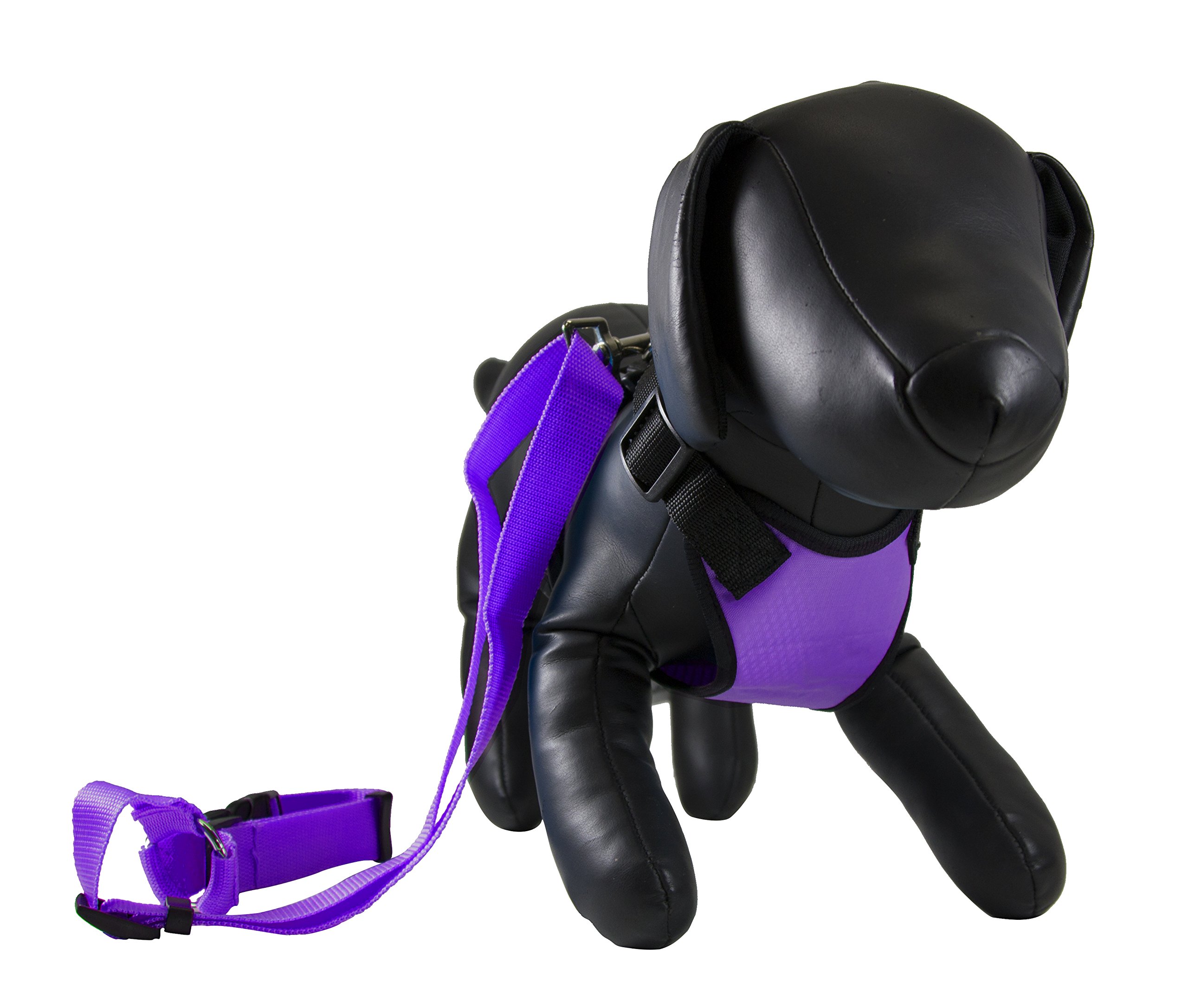 Travel Harness with Leash Purple Medium