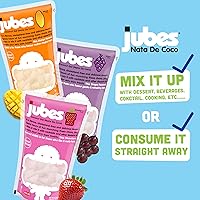 Vista 6 de Jubes Grape Nata De Coco Jelly Cubes (12.7 onzas, paquete de 3) Cubos de jalea de coco de uva para sagú Gel de coco en ingredientes de jarabe