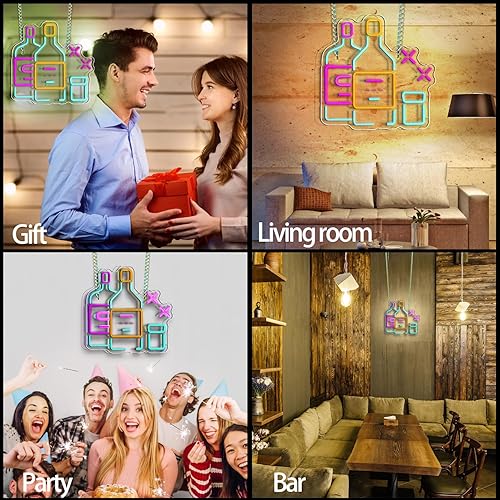 Miniatura 7 de Letreros de neón de cerveza para decoración de pared, letreros de barra de cerveza de neón LED para decoración de cuevas de hombre, letreros de