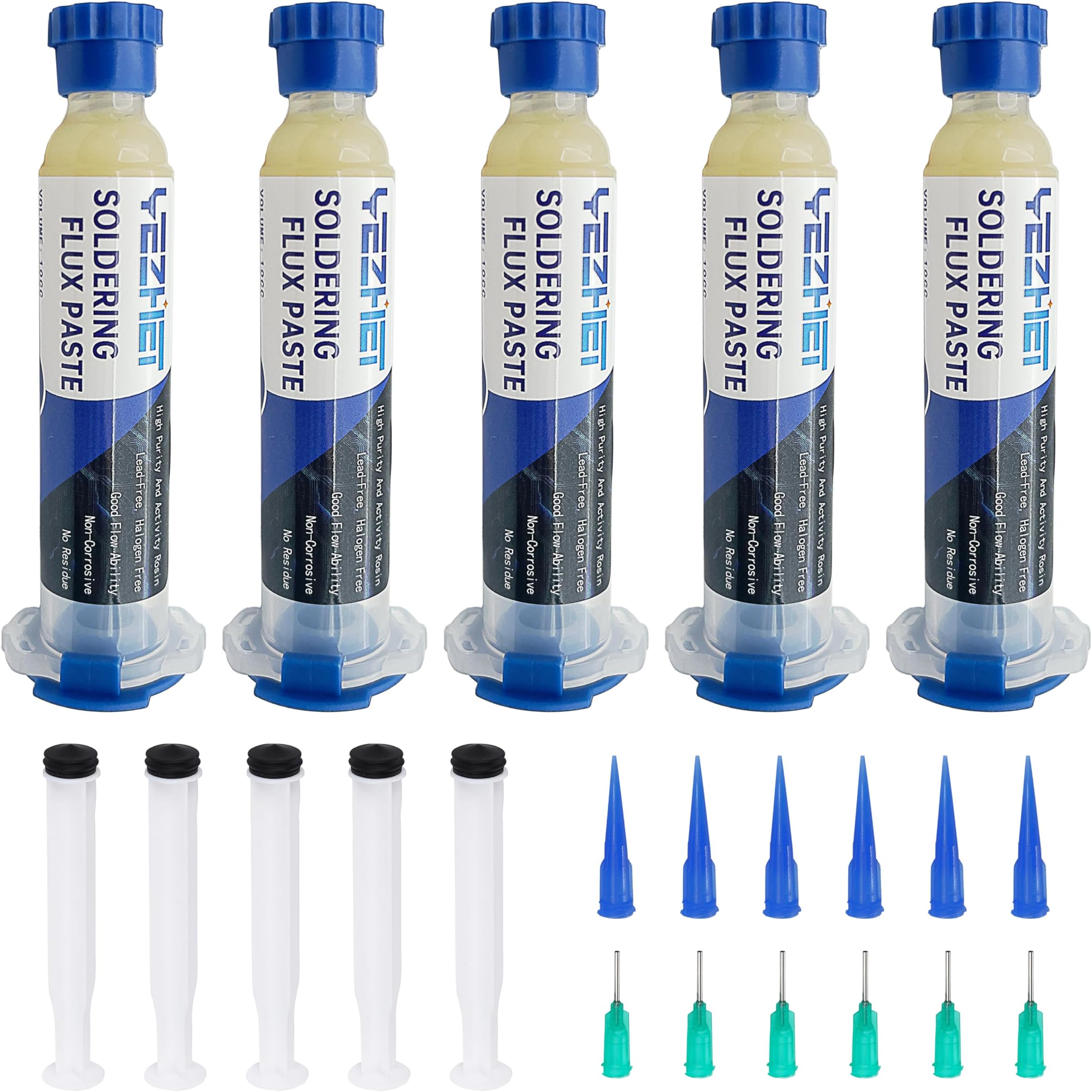 Solder Flux for Electronics Soldering, No Clean Soldering Flux Paste(10CC/Bottle) for PCB, 5 PACK