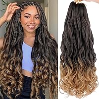 Vista 53 de COOKOO Cabello rizado francés de 10 pulgadas, prerizado, paquete de 9 rizos franceses, trenzas sueltas, cabello trenzado para trenzas de caja