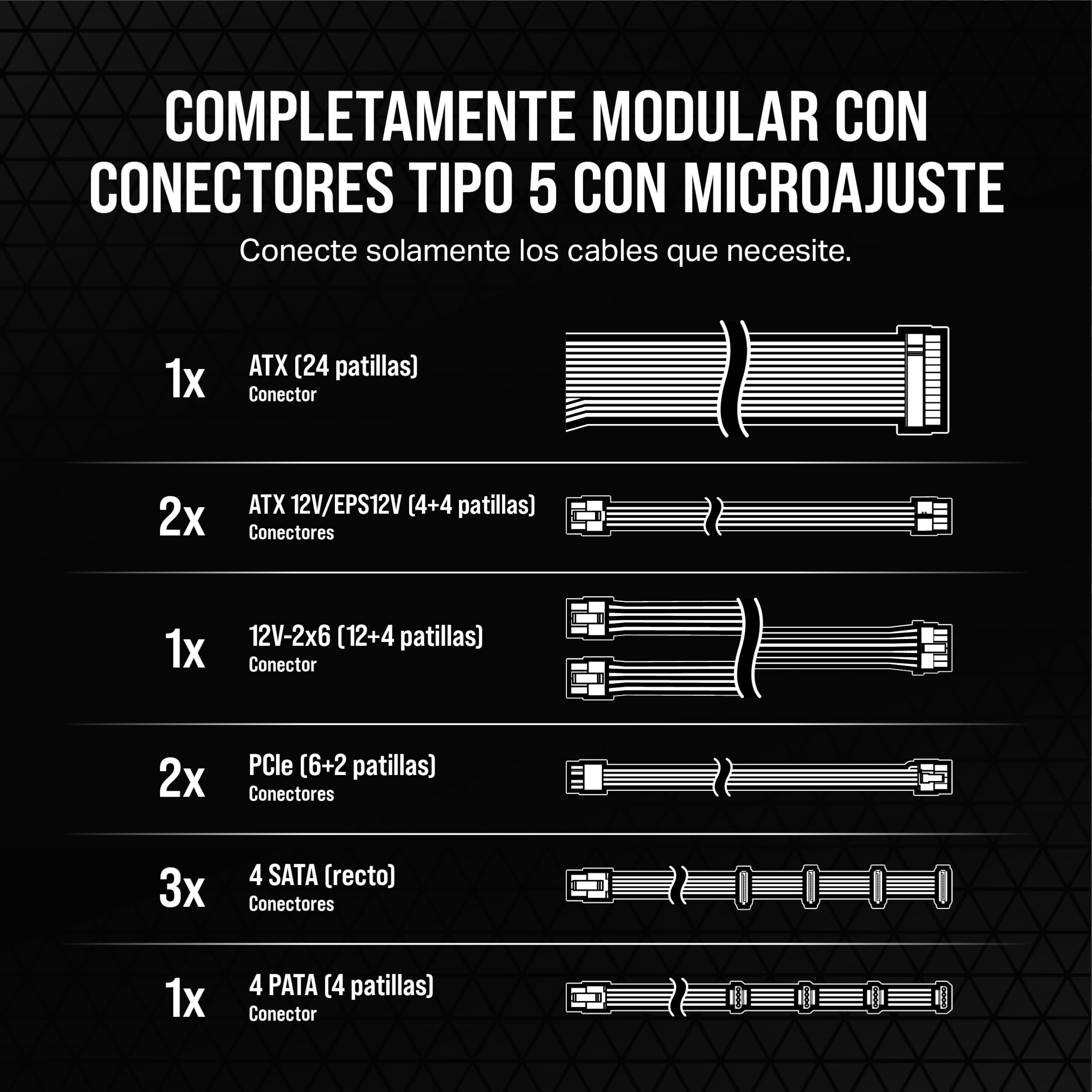 CORSAIR RM750x Shift Fuente de Alimentación ATX Totalmente Modular - Interfaz Lateral Modular - Compatible con ATX 3.1 y PCIe 5.1 - Modo Ventilador a Cero RPM - Eficiencia 80 Plus Gold - Blanco