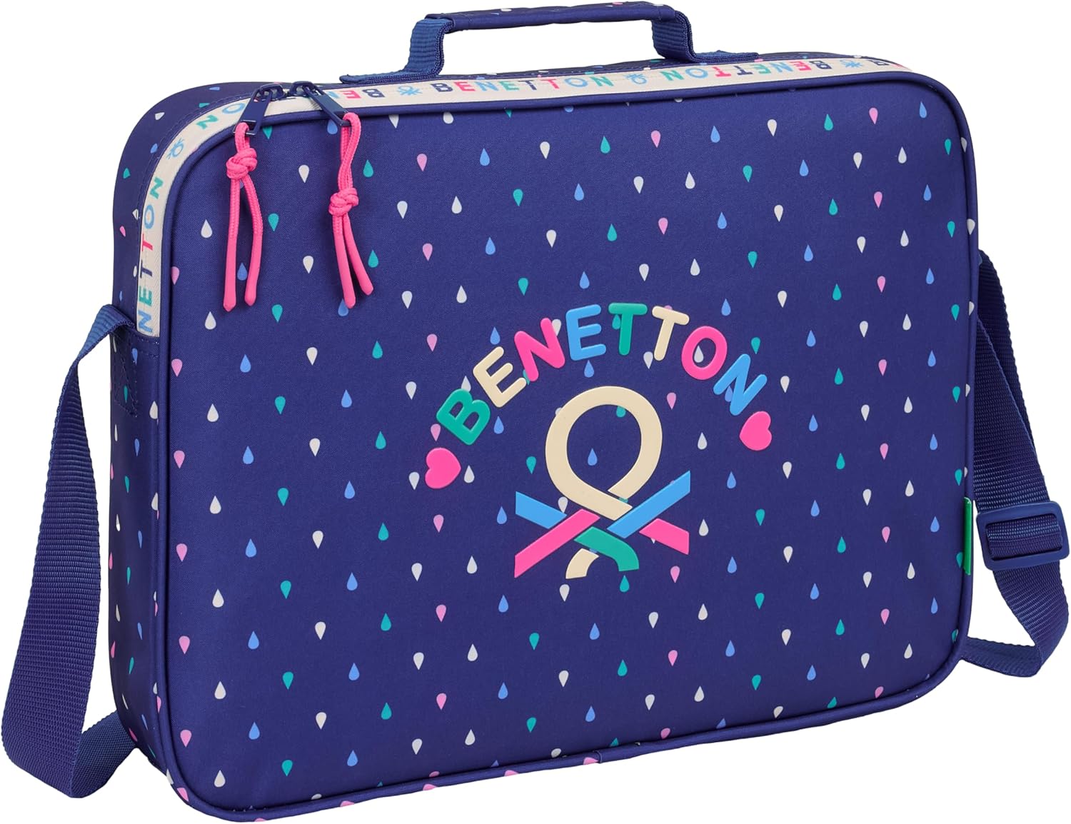 BENETTON DROP School Bag, Briefcase, Shoulder Bag, Comfortable and Versatile, Quality and Durability, 38 x 6 x 28 cm
