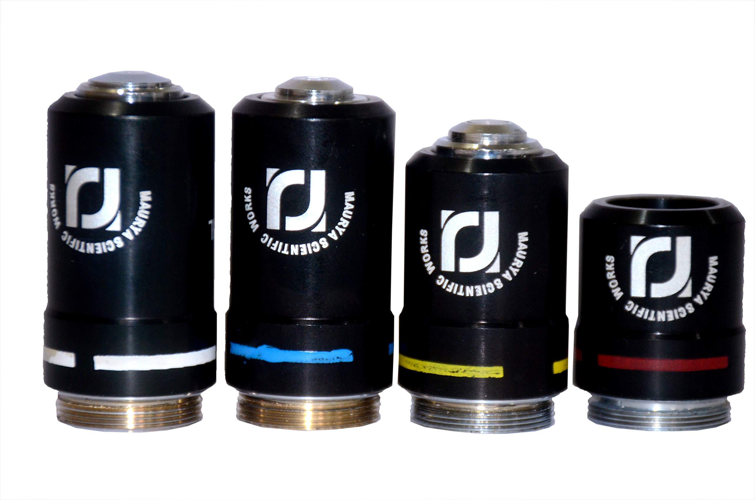 MAURYA DIN SEMI Plan Achromatic Microscope Objective 4X 10X 40X 100X Oil-image-11
