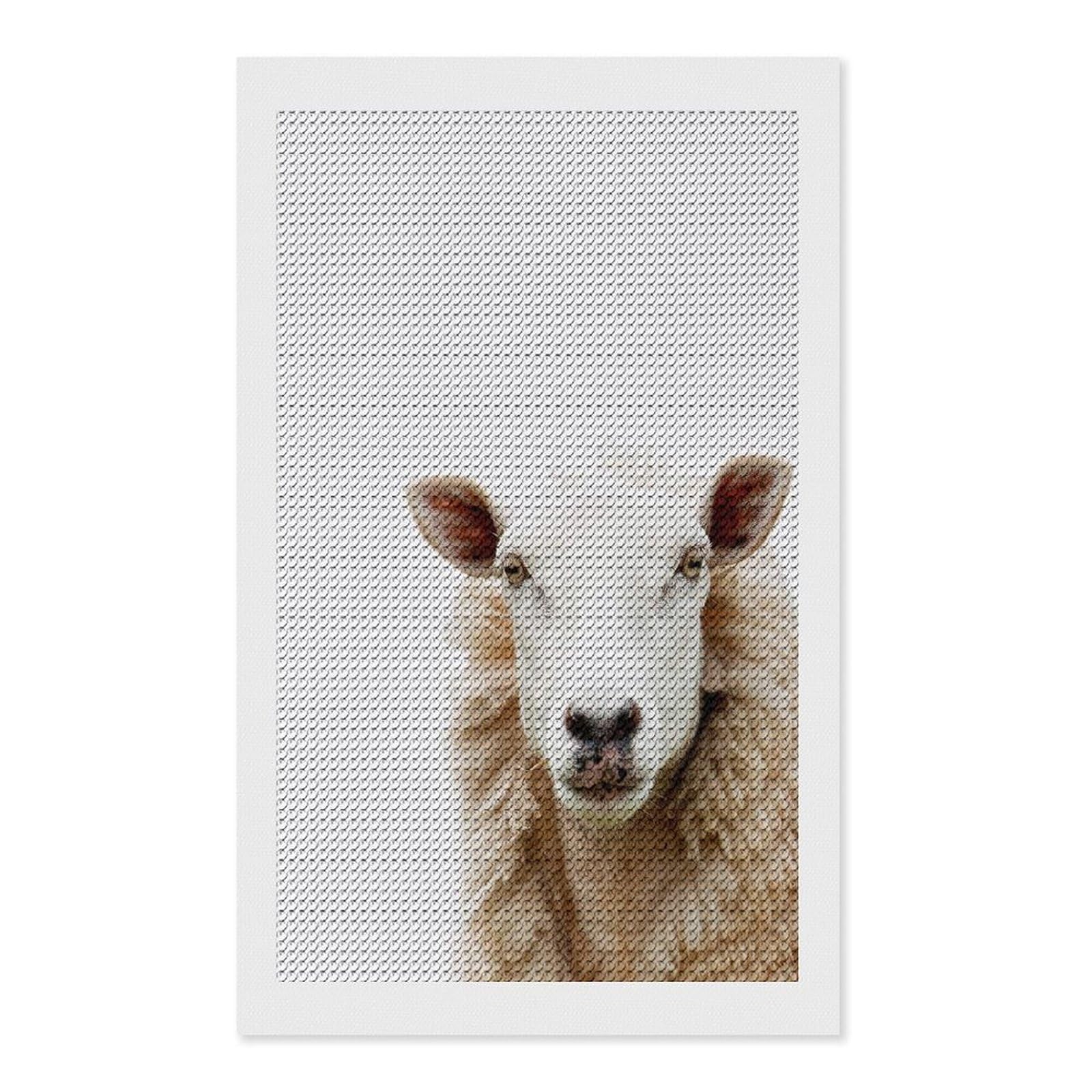 Junmoney Mountain Sheep Crystal Diamond Art Kit 12"x20", Modern Decor, Boho Decor, Wall Art Gift, Decorative Artwork, Creative Hobby