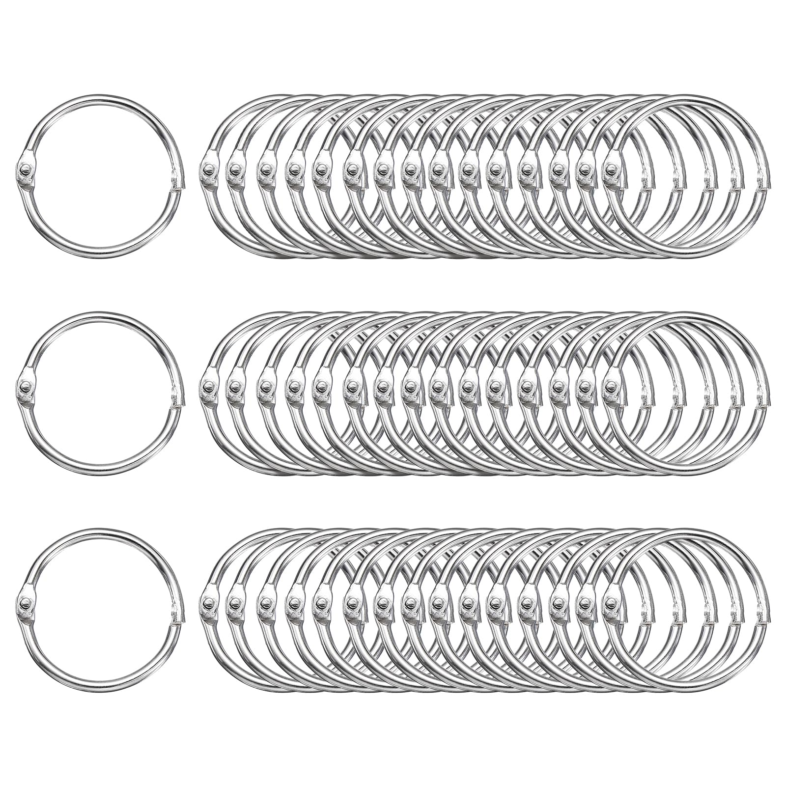 QUARKZMAN 300pcs 1 pouce Anneaux de reliure à feuilles mobiles en métal