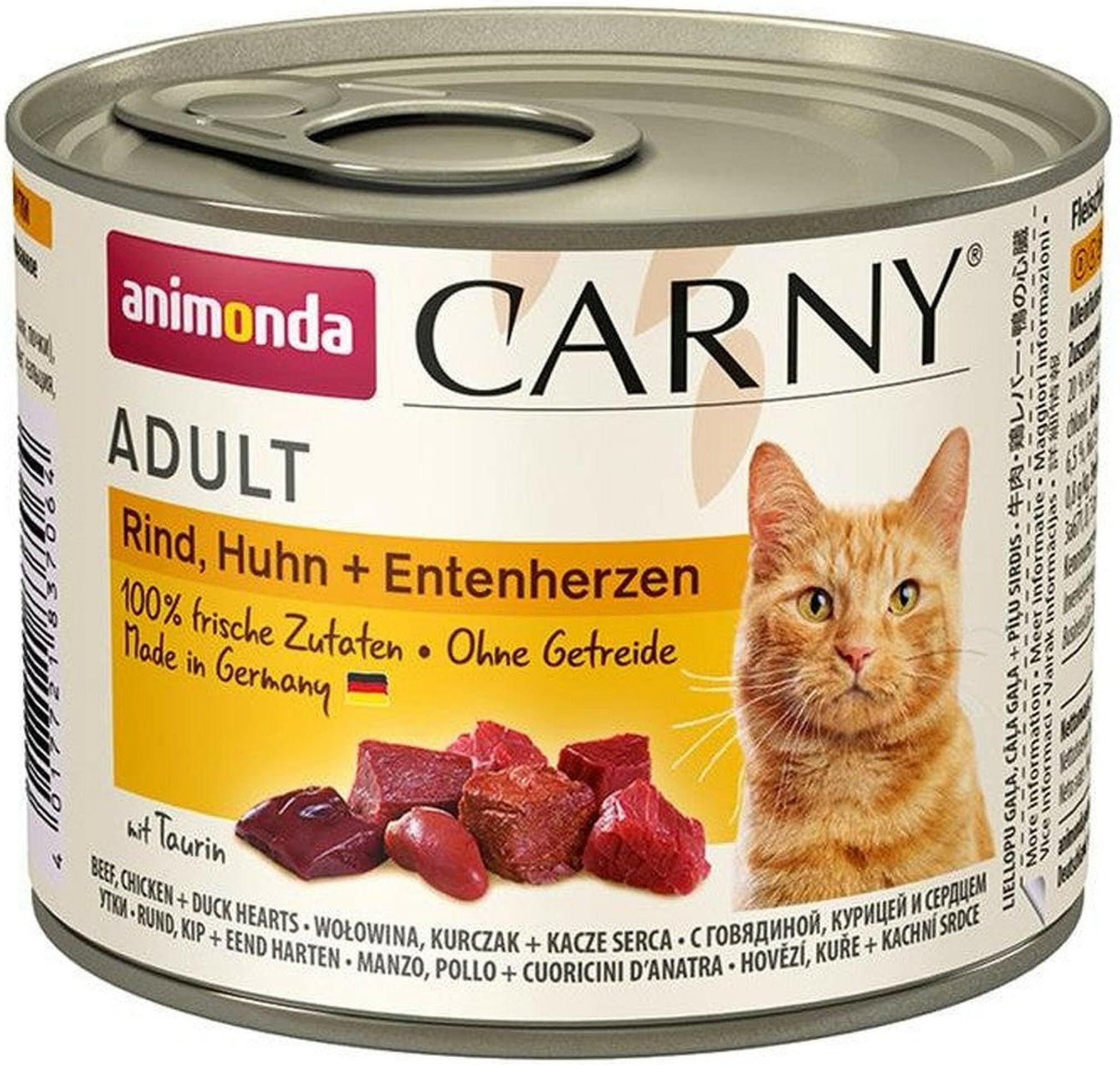 animonda CarnyAdult Cat Beef Chicken + Duck Hearts 6x200gm
