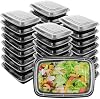 Pack of 25 Meal Prep Boxes 750 ml Prep Meal Boxes Plastic Meal Prep Container with Lid Dishwasher Safe BPA-Free Lunch Box Reusable Camping Picnic Box