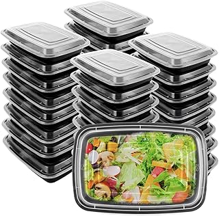 25 Stück Meal Prep Boxen 750ML Prep Meal Boxen, Kunststoff Meal Prep Container mit Deckel Spülmaschinenfest, BPA frei Lunchbox Wiederverwendbar Camping Picknickbox