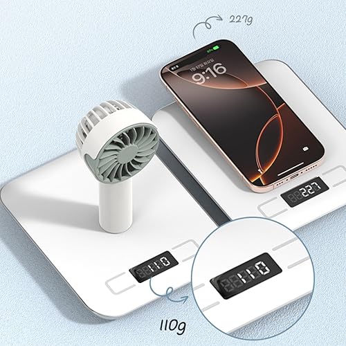 Miniatura 5 de Mini ventilador de mano portátil recargable, 3 velocidades de refrigeración personal USB, ventilador de viaje ligero de bolsillo para verano,