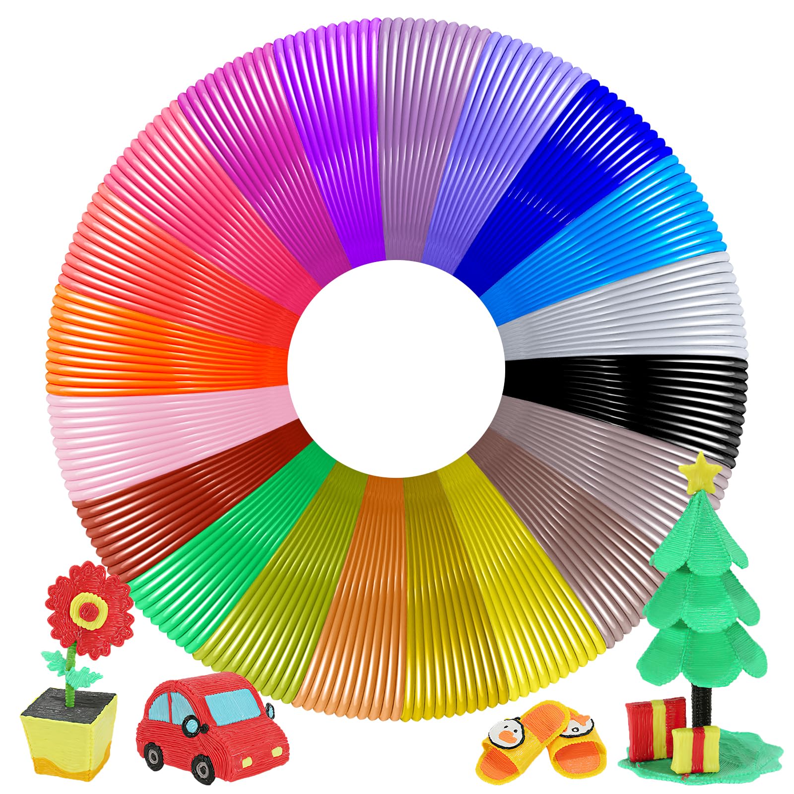 Filamento PLA 1.75 mm 200M en total 20 Colores 10 M Filamento de PLA para 3D Pen Adecuado para todos los bolígrafos de impresión 3D de alta temperatura