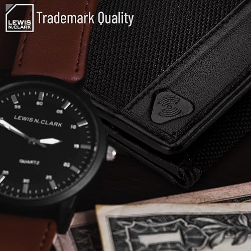 Miniatura 7 de Lewis N Clark balístico RFID Card Wallet Negro 941BLK
