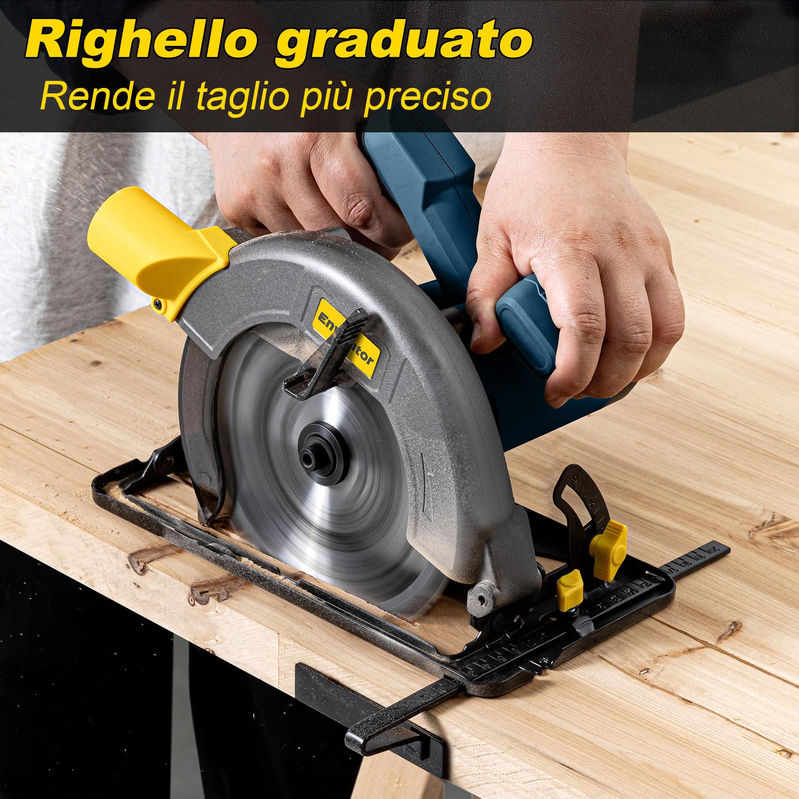 Enventor Sega Circolare per Legno, 1400W, Lama 185mm(24T)