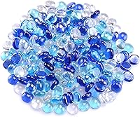 Vista 17 de KINGOU Gemas/cuentas/piedras de vidrio plano para relleno de jarrón, dispersión de mesa, juegos - 1 lb (0.551-0.630 in, aprox. 5/8 pulgadas)