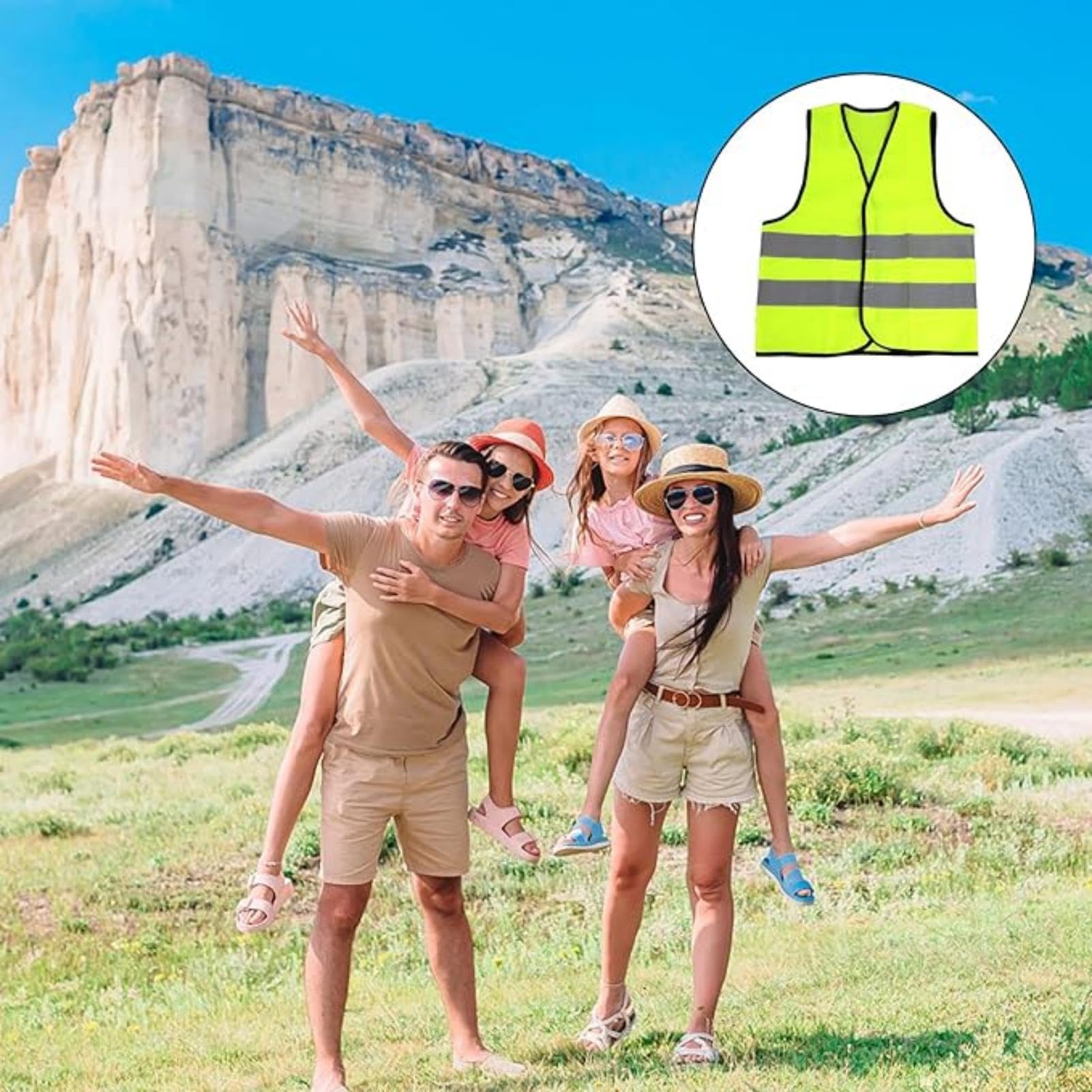 2 Pcs Children Men Women Adults High Visibility School Safety Vest Waistcoat Kids High Vis Jacket Kids High Visibility Safety Vest top Hi Vis Baby toddler Waistcoat Childrens Yellow Reflective Vest - Image 2