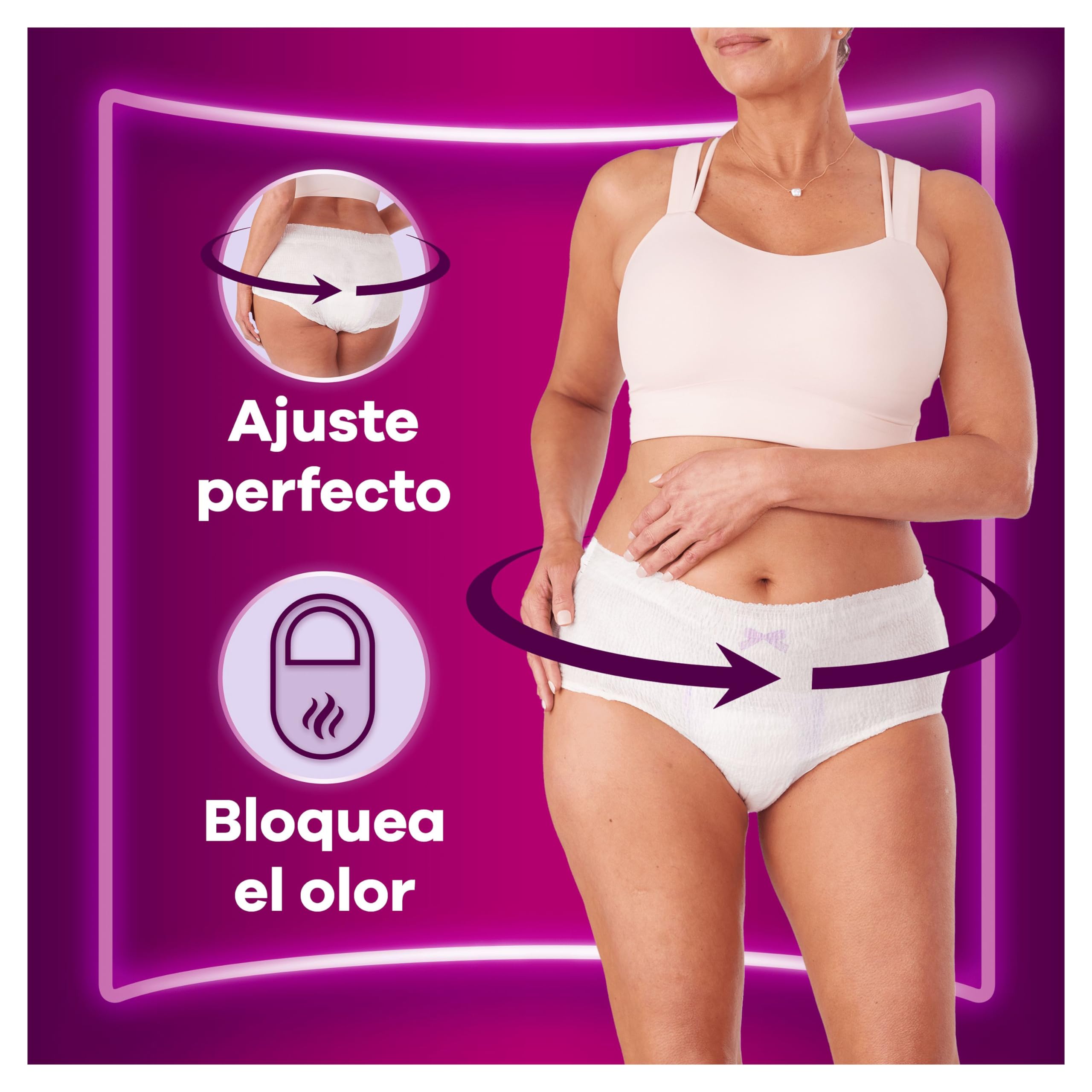 usonia Discreet Braguitas Para La Incontinencia Plus, Talla M, Pack de 18, Bloquea Pérdidas Y Olores, Cómodas Y Discretas