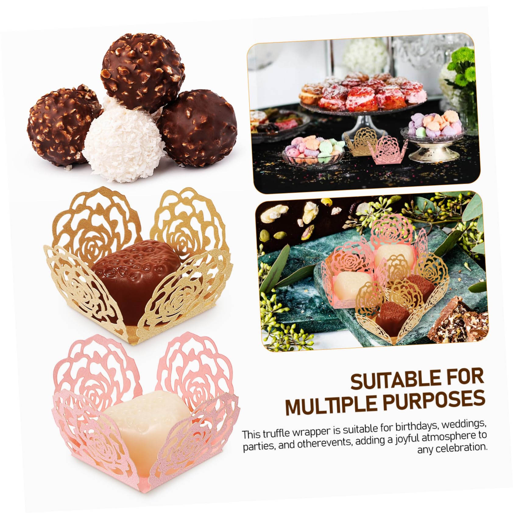 Amosfun 4 Sätze Cupcake-förmchen Aus Jumbo-Folie Muffinförmchen Zum Backen Schüssel Schokoladenverpackungen Weiße Muffinförmchen Neon-partyzubehör Kleinigkeit Papier 100 Stück * 4