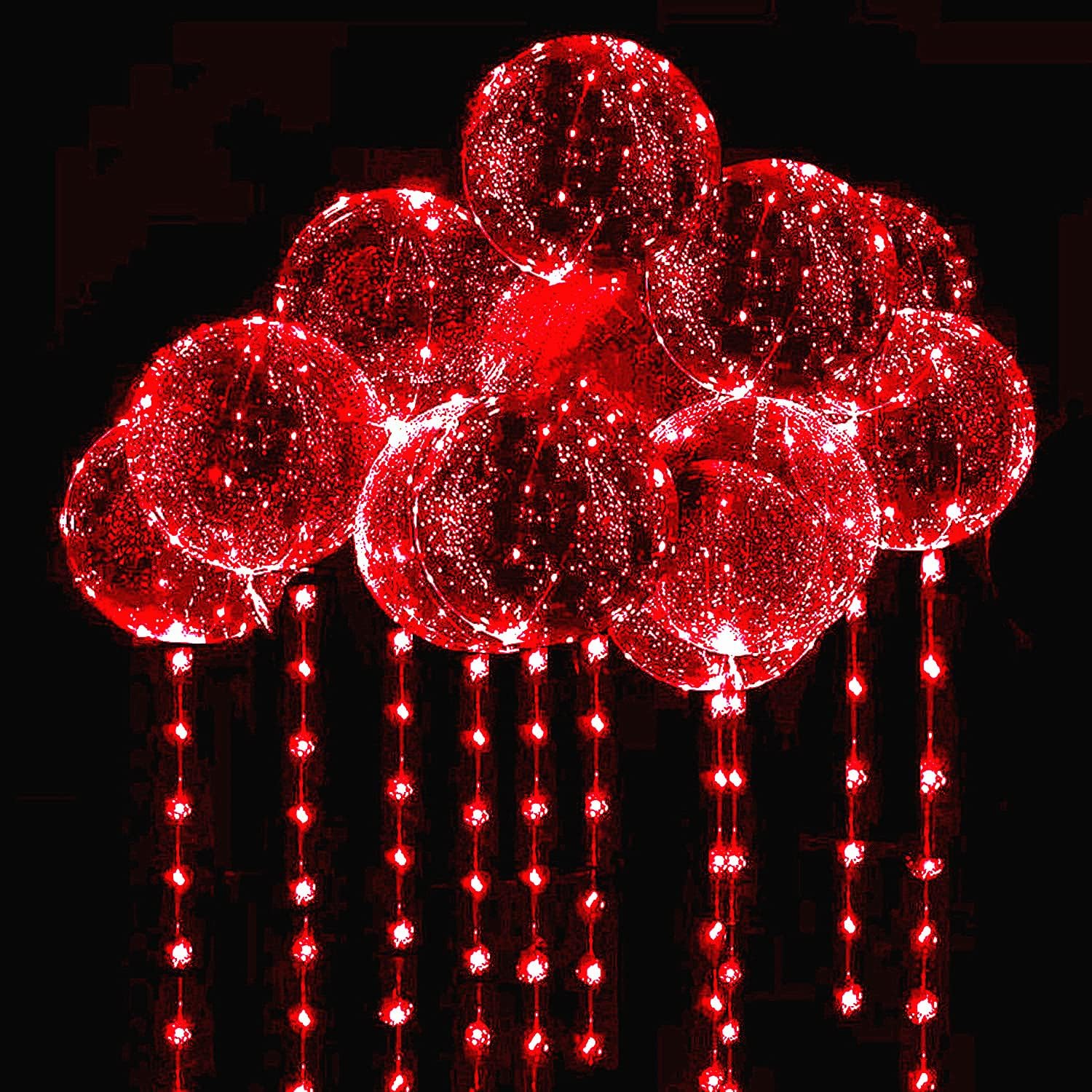 10 PACKS LED Bobo Balloons,Transparent LED Light Up