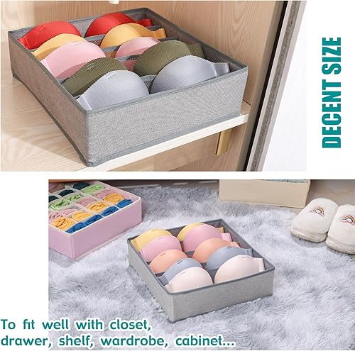 Miniatura 3 de Cajón debajo del gabinete, organizador de ropa de 5 celdas, cubos de almacenamiento plegables para ropa interior, cajones organizadores, cajas de