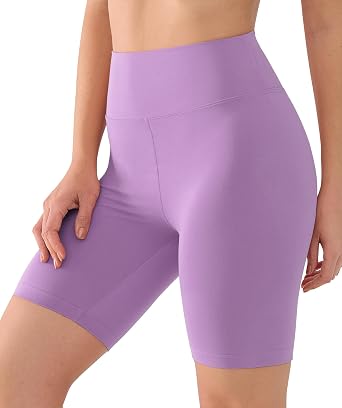 VALANDY Creamlush 8" High Waisted Womens Biker Shorts-Buttery Soft Elastic Yoga Workout Lounge Shorts