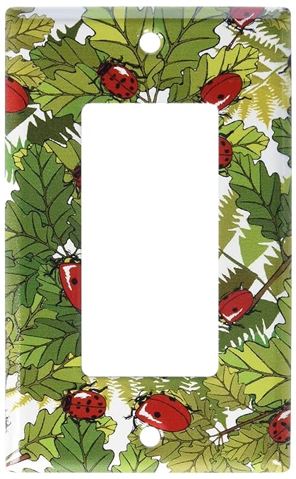 Art Plates - Ladybugs and Leaves Switch Plate - Single Rocker