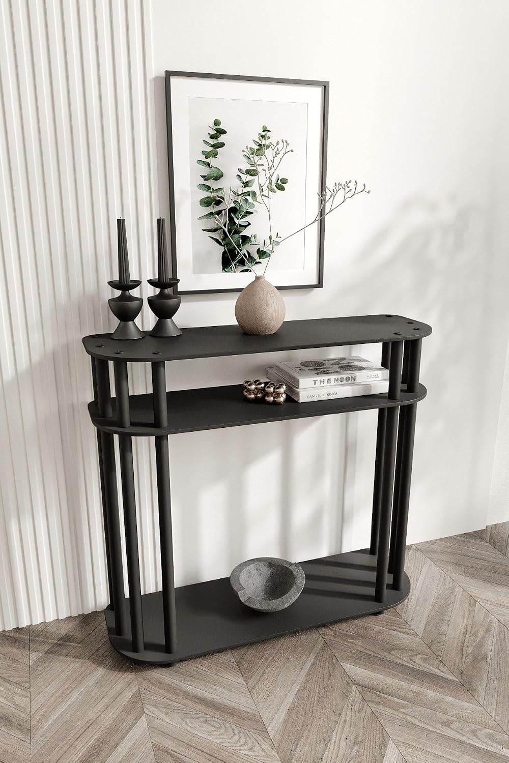 Modern Black Chest of Drawers, 90 x 84 x 30 cm, 100% MDF with Pressed Kraft Paper Feet, Stylish Storage for Any Room