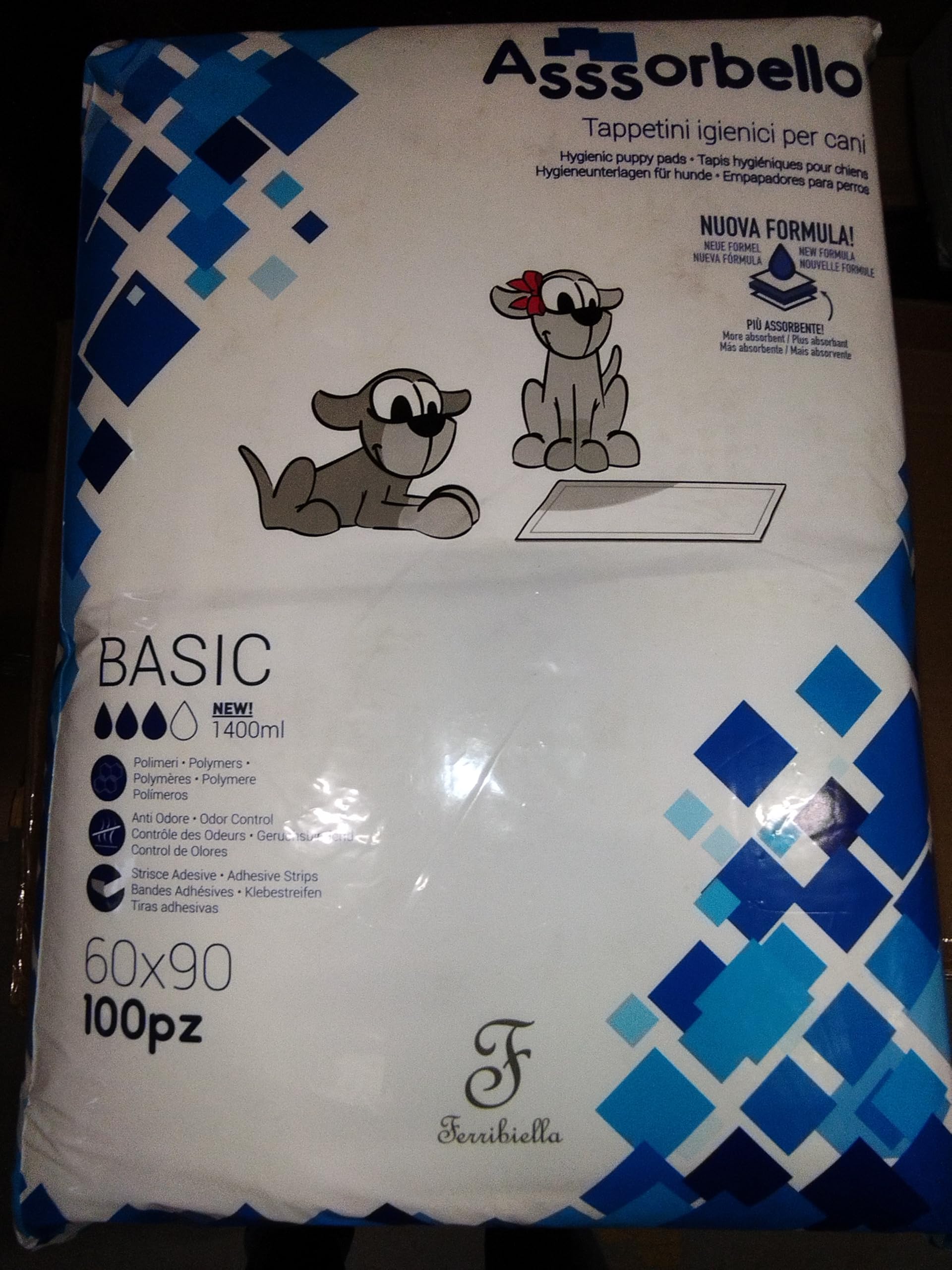 Zewool Tappetino Igienico per Cani 60x90 cm, 4 Confezioni da 50 Pezzi, Assorbello Basic, Polimeri Attivi, 2 Strati, Ideale per Cuccioli, Cani Anziani e Incontinenza