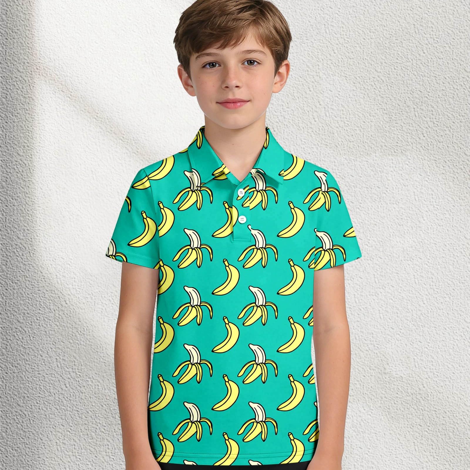 Camicia a Quadri Bambino - Camicia da Ragazzo Camicia Casual da a Maniche Corte con Bottoni E Stampa alla Moda per E Adolescenti
