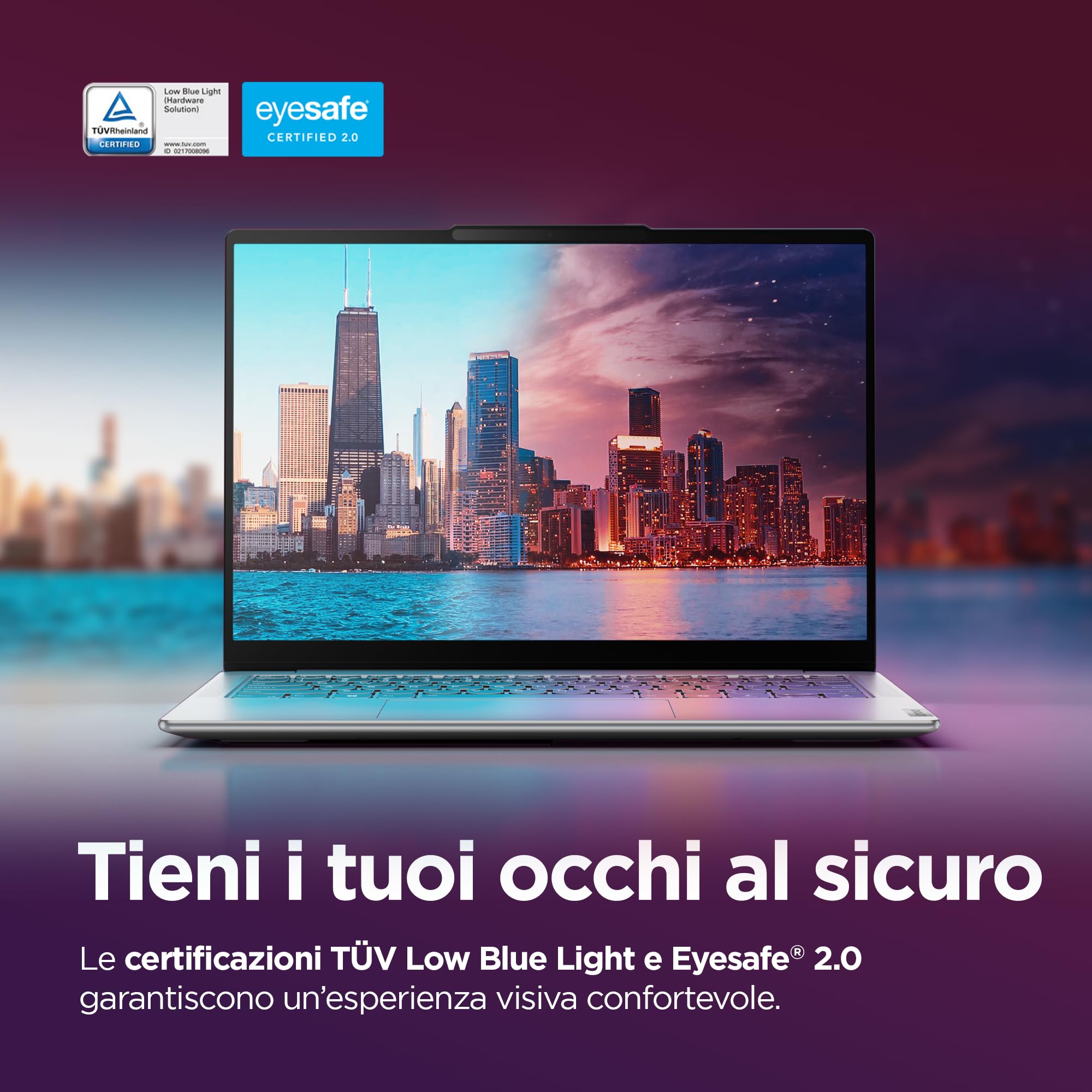 Lenovo Yoga Slim 7 AI Notebook - Display OLED 14" WUXGA (1920x1200), Intel Core Ultra 7 155H, RAM 32 GB, SSD 1 TB, Grafica integrata Intel Arc, Windows 11 Home - Luna Grey